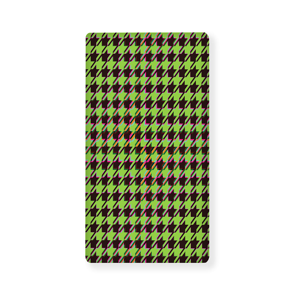 Trippy green Houndstooth Pattern Print Baby Crib Sheet