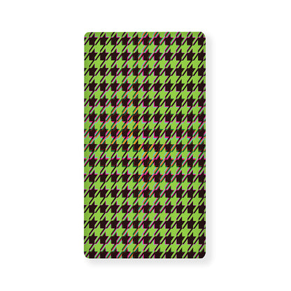 Trippy green Houndstooth Pattern Print Baby Crib Sheet
