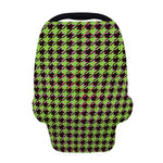 Trippy green Houndstooth Pattern Print Baby Seat Cover
