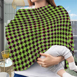 Trippy green Houndstooth Pattern Print Baby Seat Cover