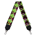 Trippy green Houndstooth Pattern Print Bag Strap