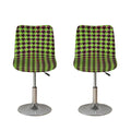 Trippy green Houndstooth Pattern Print Bar Stool Covers