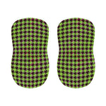Trippy green Houndstooth Pattern Print Bar Stool Covers