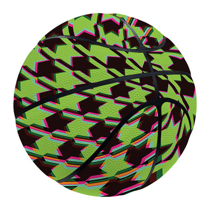 Trippy green Houndstooth Pattern Print Basketball