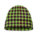 Trippy green Houndstooth Pattern Print Beanie