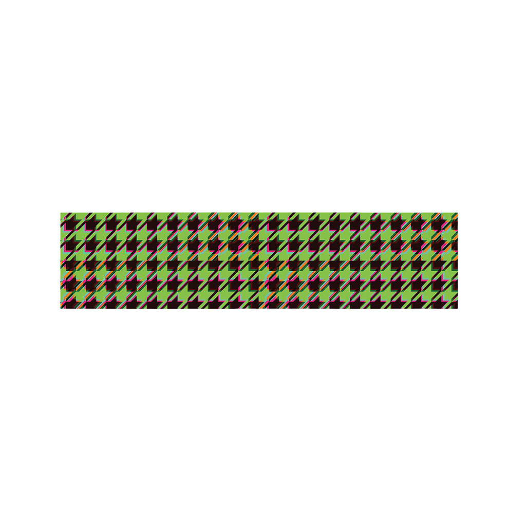 Trippy green Houndstooth Pattern Print Bed Runner