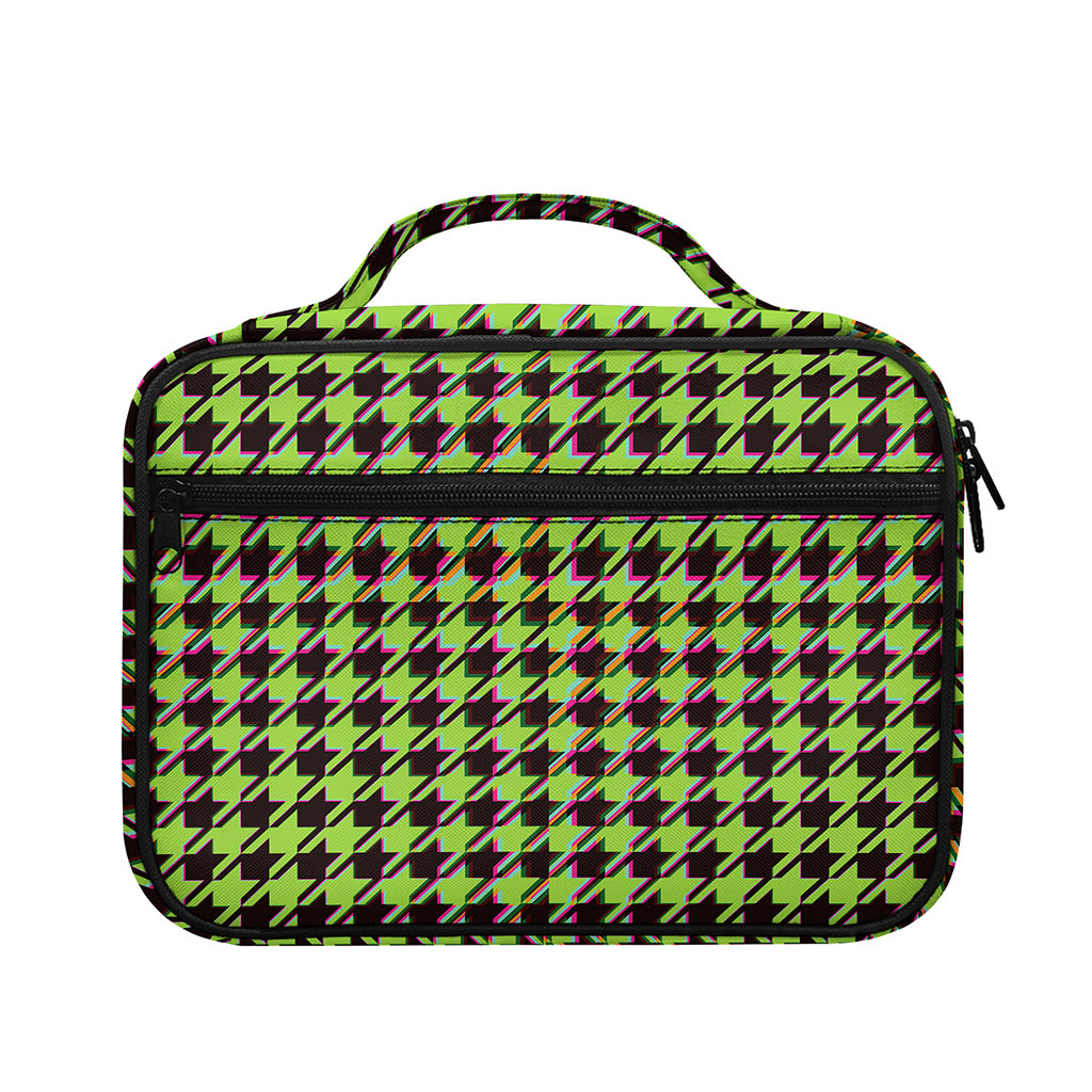 Trippy green Houndstooth Pattern Print Briefcase Bible Bag