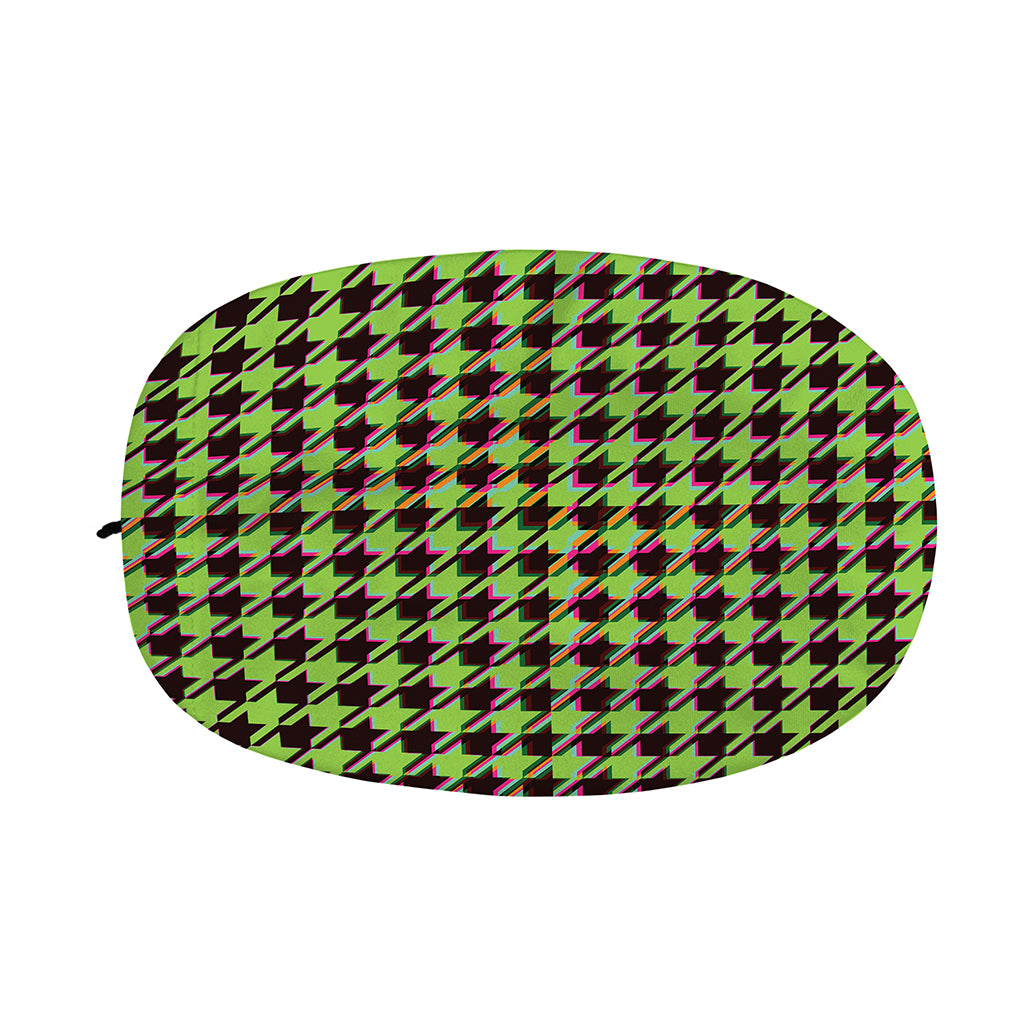 Trippy green Houndstooth Pattern Print Car Side Mirror Covers