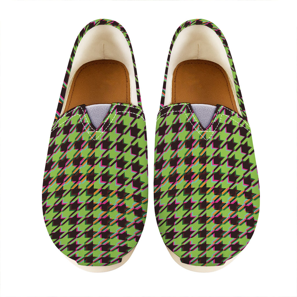 Trippy green Houndstooth Pattern Print Casual Shoes