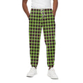 Trippy green Houndstooth Pattern Print Cotton Sweatpants
