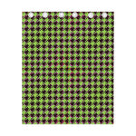 Trippy green Houndstooth Pattern Print Curtain