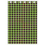 Trippy green Houndstooth Pattern Print Curtain