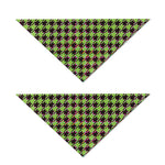 Trippy green Houndstooth Pattern Print Dog Bandana