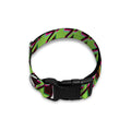 Trippy green Houndstooth Pattern Print Dog Collar
