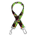 Trippy green Houndstooth Pattern Print Dog Seat Belt