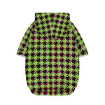Trippy green Houndstooth Pattern Print Dog Zip Up Hoodie