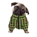 Trippy green Houndstooth Pattern Print Dog Zip Up Jacket