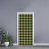 Trippy green Houndstooth Pattern Print Door Sticker