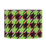 Trippy green Houndstooth Pattern Print Drum Lamp Shade