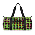 Trippy green Houndstooth Pattern Print Gym Bag