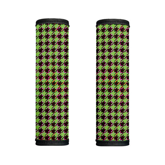 Trippy green Houndstooth Pattern Print Handle Covers