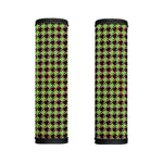 Trippy green Houndstooth Pattern Print Handle Covers