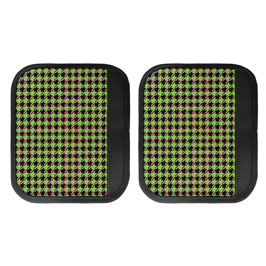 Trippy green Houndstooth Pattern Print Handle Covers