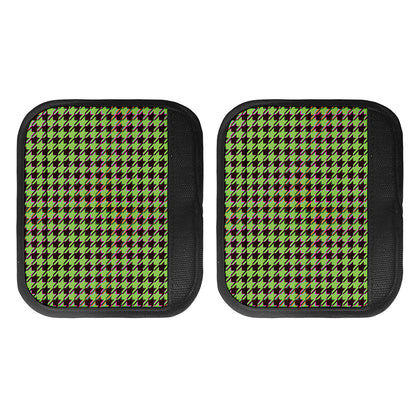 Trippy green Houndstooth Pattern Print Handle Covers