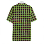 Trippy green Houndstooth Pattern Print Hawaiian Shirt