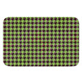 Trippy green Houndstooth Pattern Print Indoor Door Mat