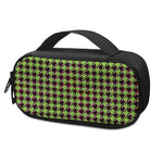 Trippy green Houndstooth Pattern Print Insulin Cooler Travel Case