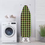 Trippy green Houndstooth Pattern Print Ironing Board Cover