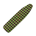 Trippy green Houndstooth Pattern Print Ironing Board Cover