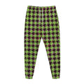 Trippy green Houndstooth Pattern Print Jogger Pants