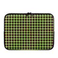 Trippy green Houndstooth Pattern Print Laptop Sleeve