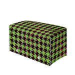 Trippy green Houndstooth Pattern Print Leather Tissue Box Cover