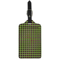 Trippy green Houndstooth Pattern Print Luggage Tag