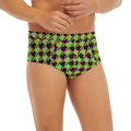 Trippy green Houndstooth Pattern Print Men's Briefs