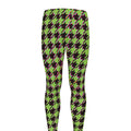 Trippy green Houndstooth Pattern Print Men's Leggings