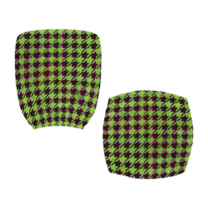 Trippy green Houndstooth Pattern Print Office Chair Cover