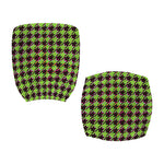 Trippy green Houndstooth Pattern Print Office Chair Cover