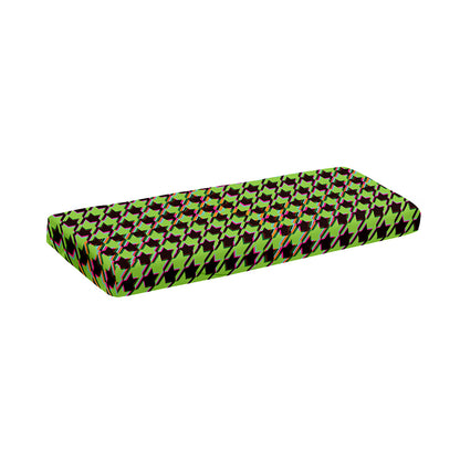 Trippy green Houndstooth Pattern Print Piano Keyboard Cover