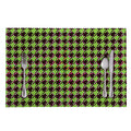 Trippy green Houndstooth Pattern Print Placemat