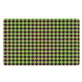 Trippy green Houndstooth Pattern Print Polyester Doormat