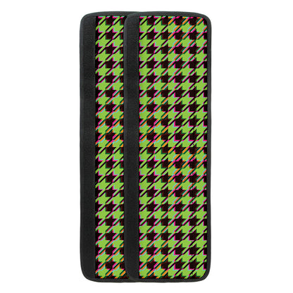 Trippy green Houndstooth Pattern Print Refrigerator Handle Covers