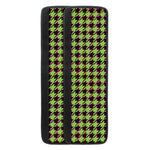 Trippy green Houndstooth Pattern Print Refrigerator Handle Covers
