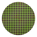 Trippy green Houndstooth Pattern Print Round Blanket