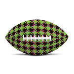 Trippy green Houndstooth Pattern Print Rugby Ball