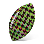 Trippy green Houndstooth Pattern Print Rugby Ball