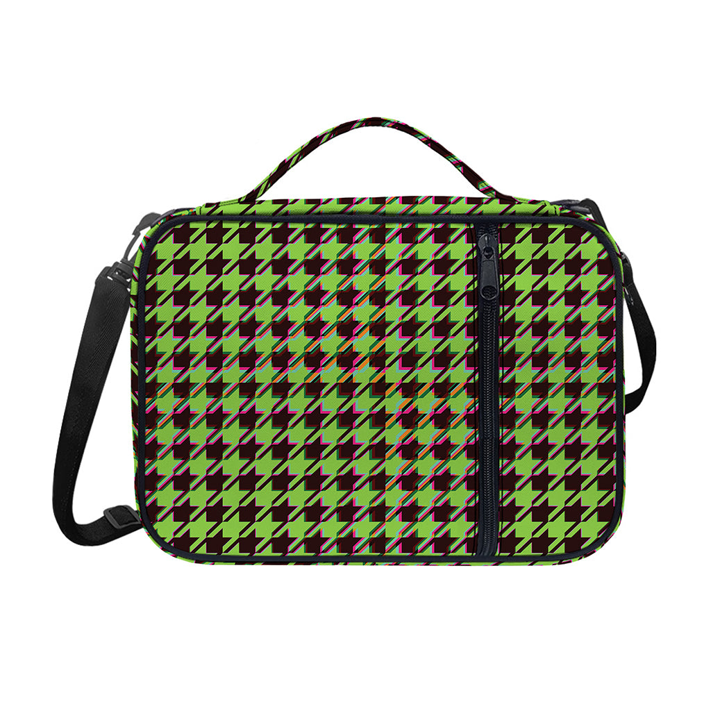 Trippy green Houndstooth Pattern Print Shoulder Strap Bible Bag